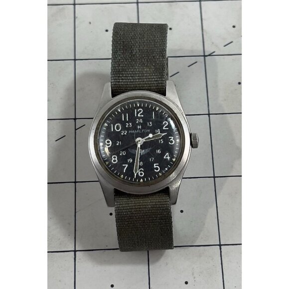Vintage HAMILTON Avirex #921980 Military Style Wrist Watch C.1979 RARE Khaki - Picture 1 of 12